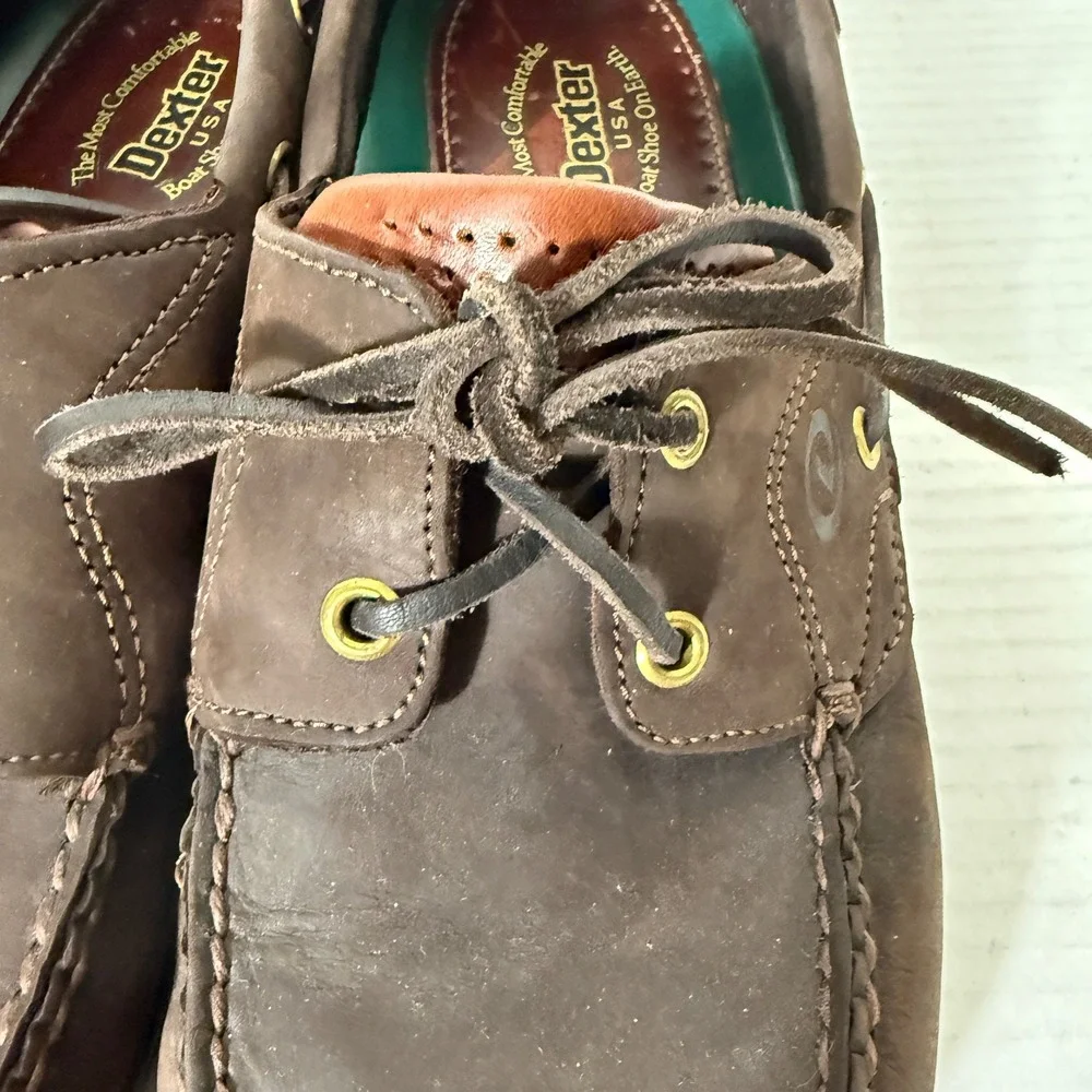 Vintage Dexter USA Navigator Brown Leather Boat Shoes Brown 979693 Men's Size 11